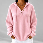 Livia - Women's Henley Hooded Oversized Knit Sweater 3