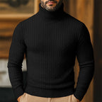 Logan - Men's Ribbed Cable-Knit Turtleneck Sweater