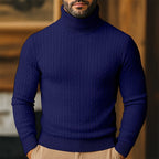 Logan - Men's Ribbed Cable-Knit Turtleneck Sweater