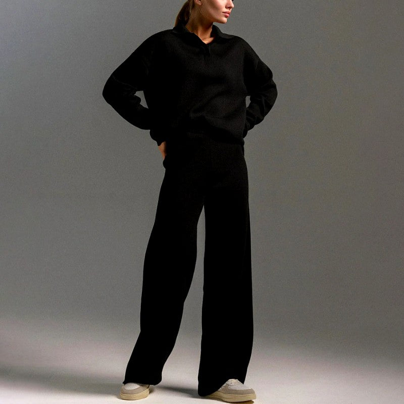 Lucinda - Women's Polo Collar Oversized Matching Set