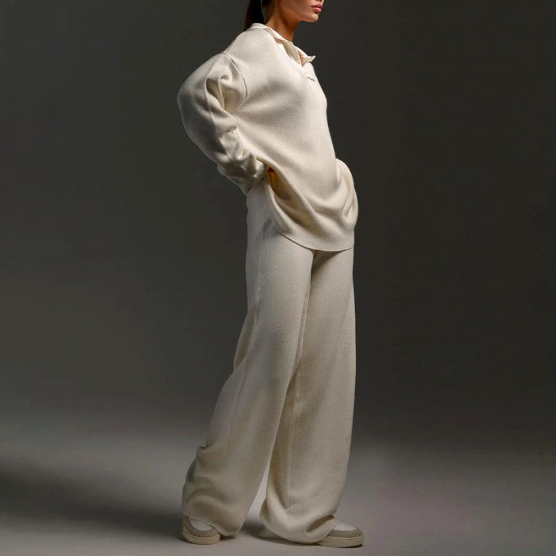 Lucinda - Women's Polo Collar Oversized Matching Set
