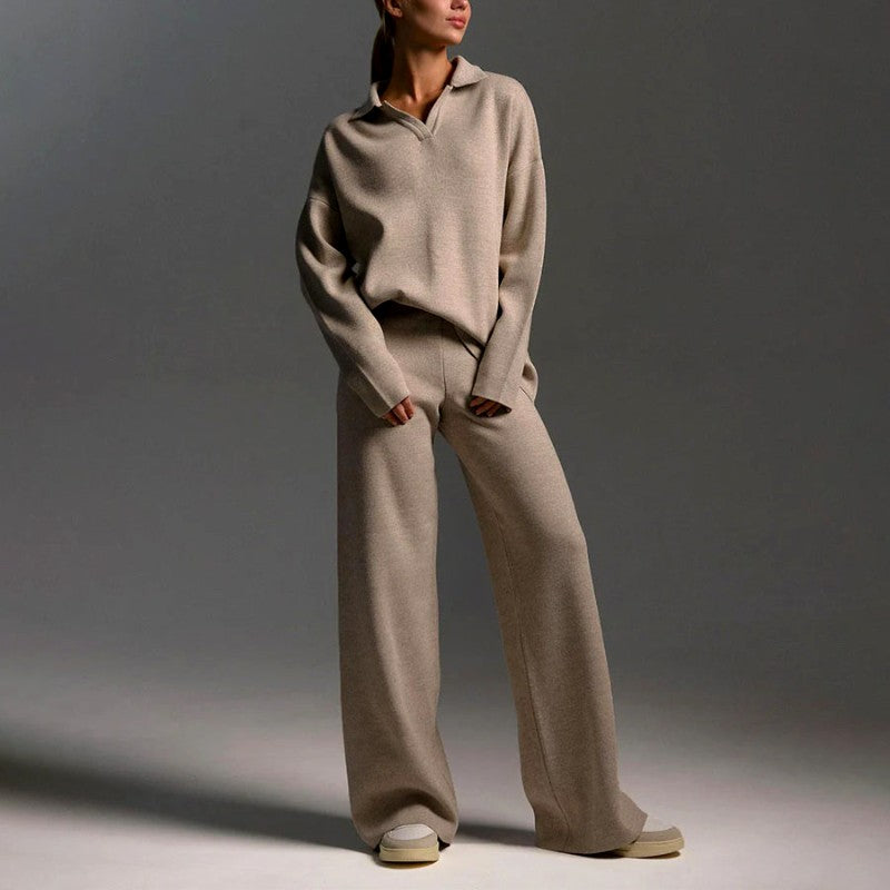 Lucinda - Women's Polo Collar Oversized Matching Set