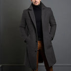 Luke - Men's Single-Breasted Wool Coat with Notch Lapels