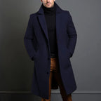 Luke - Men's Single-Breasted Wool Coat with Notch Lapels