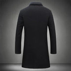 Luke - Men's Single-Breasted Wool Coat with Notch Lapels