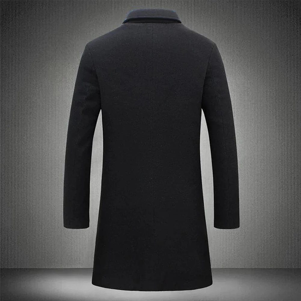 Luke - Men's Single-Breasted Wool Coat with Notch Lapels