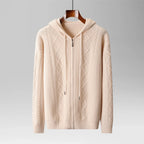 Marcus - Men's Cable Knit Hooded Zip Sweater