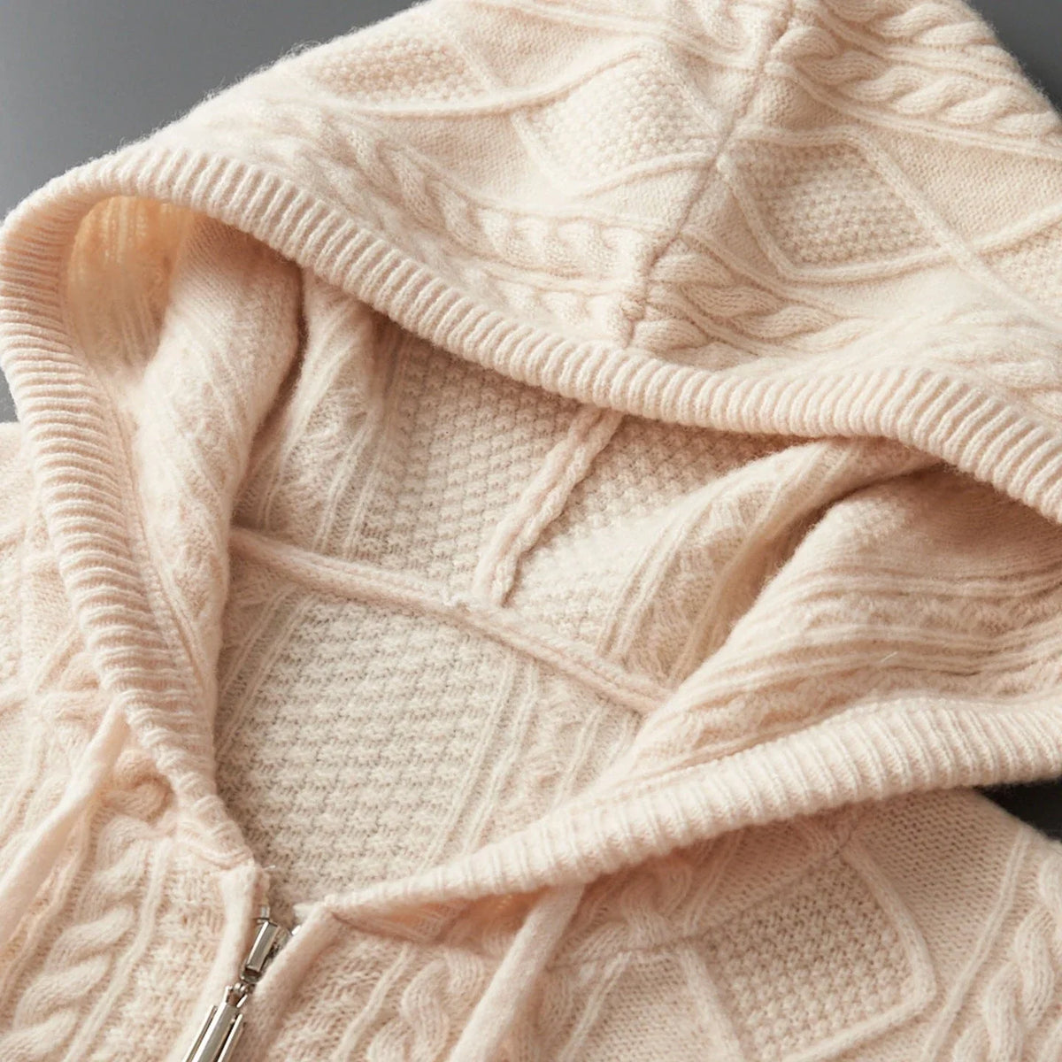 Marcus - Men's Cable Knit Hooded Zip Sweater