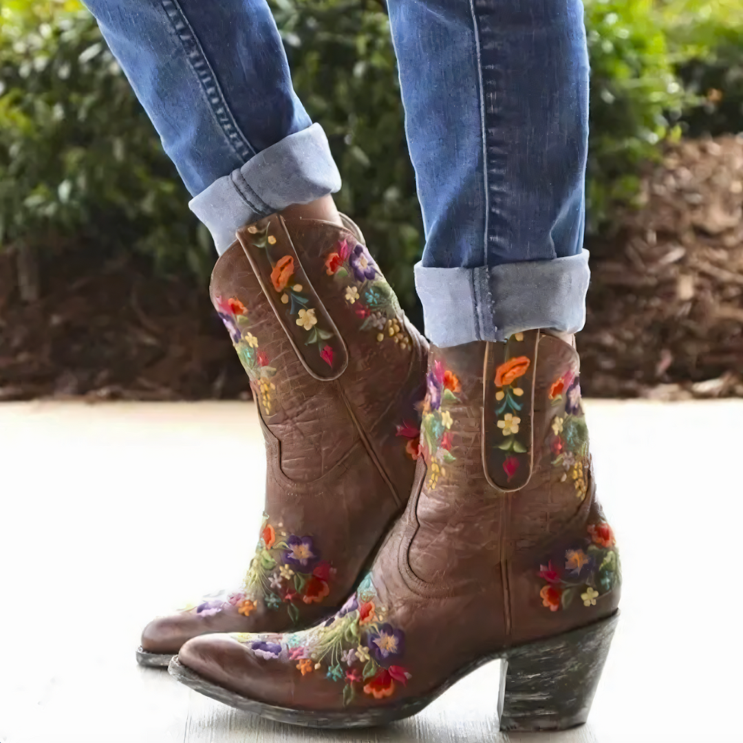 Marguerite - Women's Embroidered Cowboy Boots