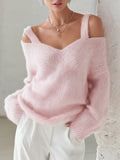 Marianne - Women's Off-Shoulder Knit Sweater with Dual Straps