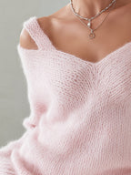 Marianne - Women's Off-Shoulder Knit Sweater with Dual Straps
