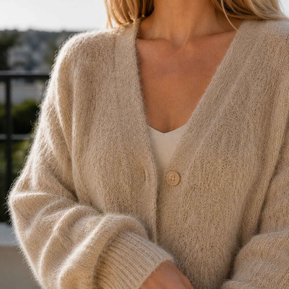 Maris - Women's Oversized Button-Front Cardigan in Soft Knit