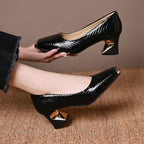 Mariska - Women's Square Toe Block Heel Pumps 1