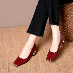 Mariska - Women's Square Toe Block Heel Pumps 4