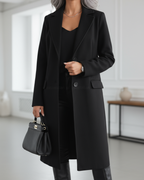 marjorie - Women's Two-Button Long Overcoat with Notch Collar