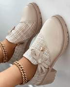 Marlene - Women's Lug-Sole Platform Booties with Textured Knit Upper