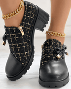 Marlene - Women's Lug-Sole Platform Booties with Textured Knit Upper