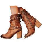 Marlowe - Women's Buckled Block-Heel Ankle Boots