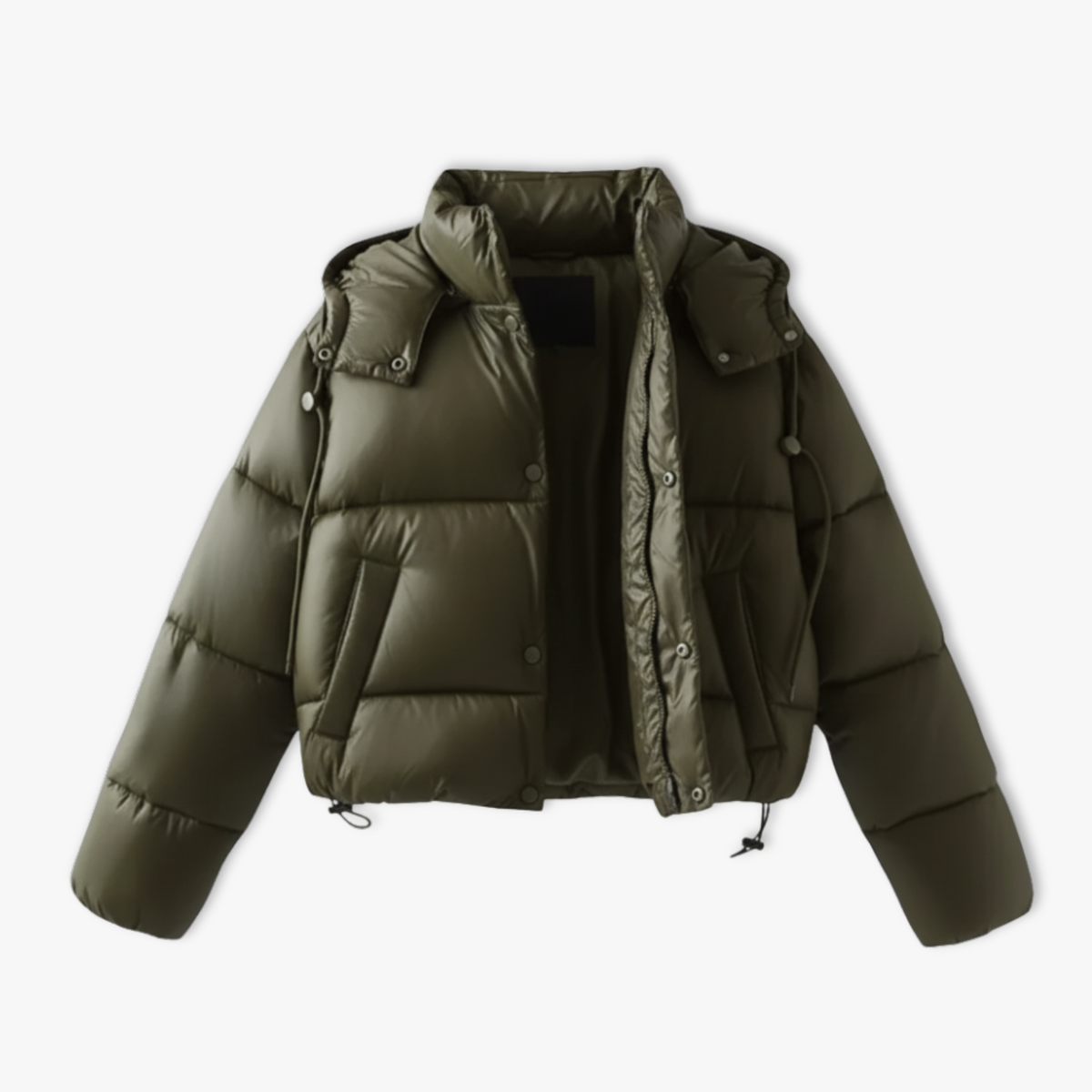 Marlowe - Women's Quilted Hooded Puffer Jacket with Mock Neck