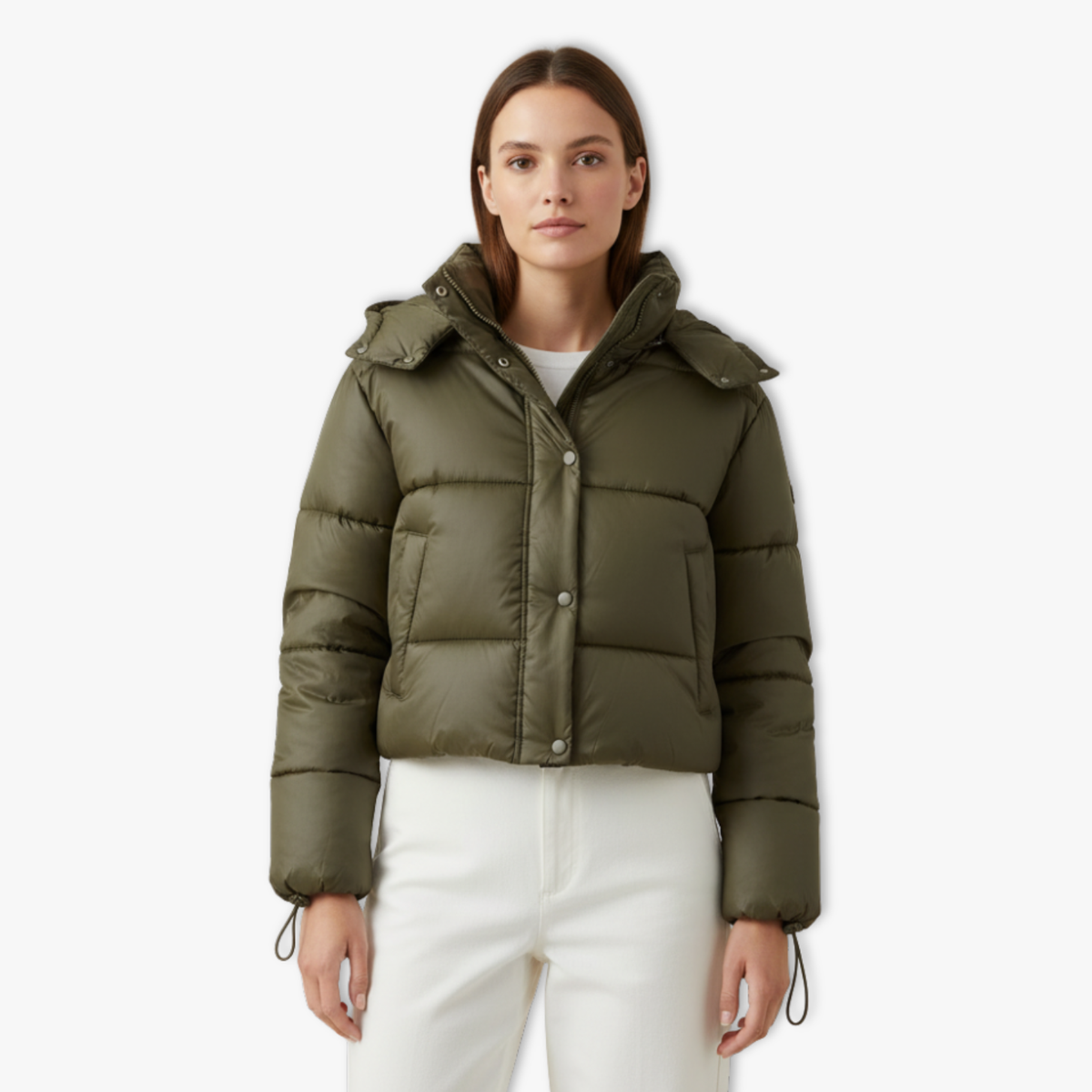 Marlowe - Women's Quilted Hooded Puffer Jacket with Mock Neck