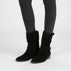 Matilda - Women's Suede Mid-Calf Boots with Side Zip