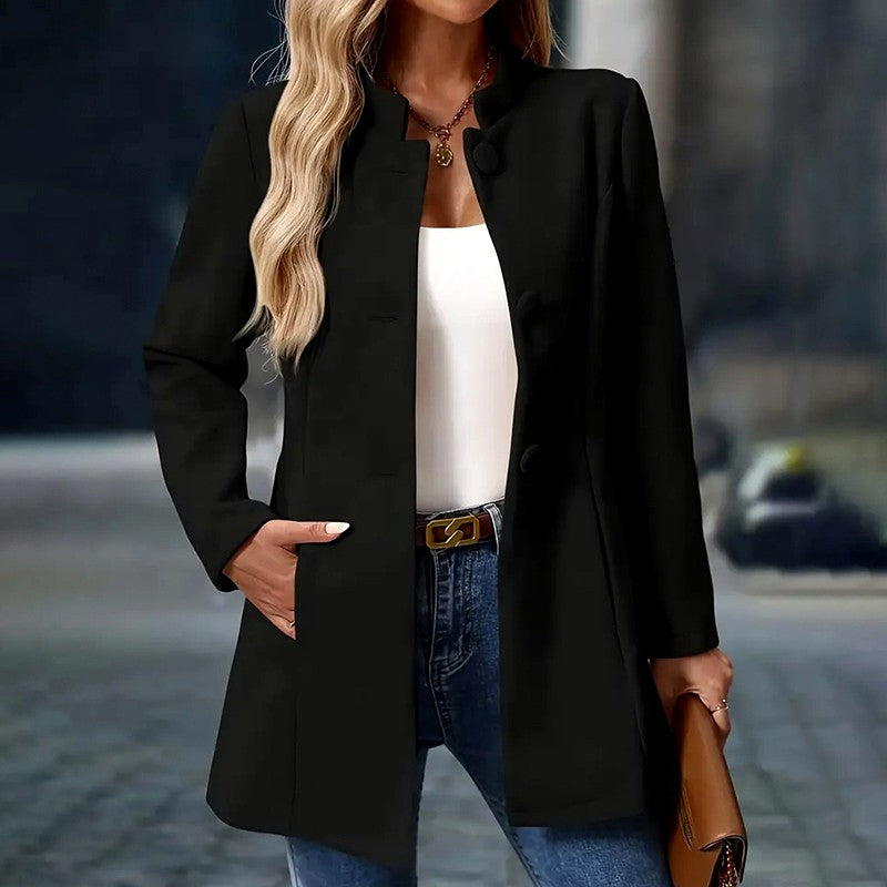 Maxine - Women's Tailored Mandarin Collar Winter Coat 2