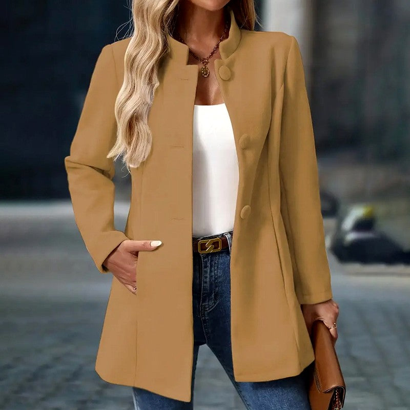 Maxine - Women's Tailored Mandarin Collar Winter Coat 3