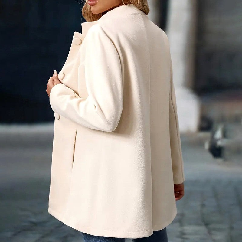 Maxine - Women's Tailored Mandarin Collar Winter Coat 8