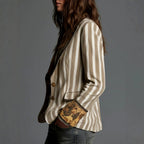 Maxine - Women's Vintage Print Striped Fitted Blazer 3