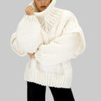 Maybel - Women's Chunky Knit Oversized Turtleneck Sweater 3