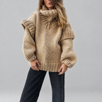 Maybel - Women's Chunky Knit Oversized Turtleneck Sweater 4