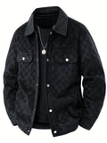 Michael - Men's Checkered Suede Snap Button Blazer Jacket 1