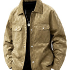 Michael - Men's Checkered Suede Snap Button Blazer Jacket 3