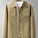 Michael - Men's Checkered Suede Snap Button Blazer Jacket 6