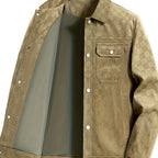 Michael - Men's Checkered Suede Snap Button Blazer Jacket 7