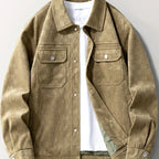 Michael - Men's Checkered Suede Snap Button Blazer Jacket 9