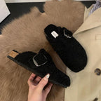 Mila - Women's Fleece-Lined Clog Slippers with Adjustable Buckle