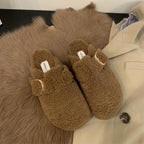 Mila - Women's Fleece-Lined Clog Slippers with Adjustable Buckle