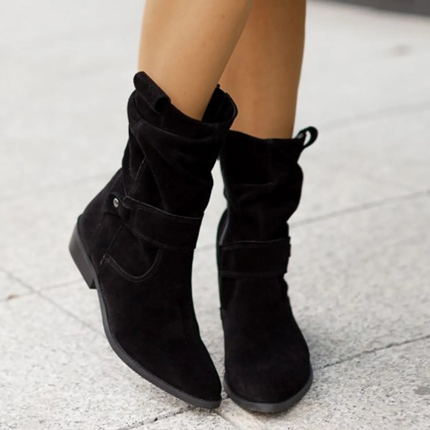 Natalia - Women's Suede Slouch Ankle Boot
