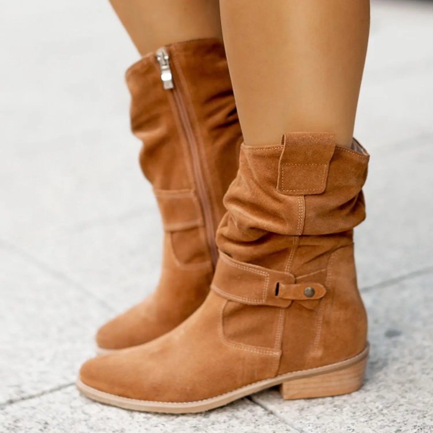 Natalia - Women's Suede Slouch Ankle Boot