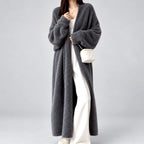 Natalie - Women's Longline Fuzzy Knit Open-Front Cardigan 3