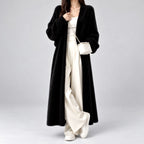 Natalie - Women's Longline Fuzzy Knit Open-Front Cardigan 4