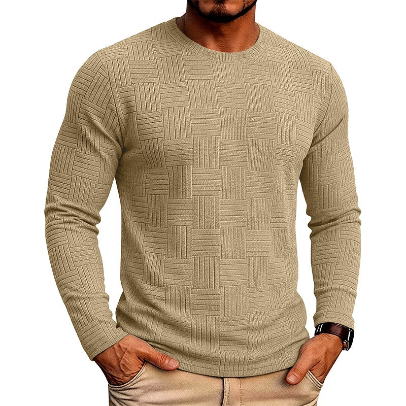 Nathan - Men's Geometric Textured Crew Neck Shirt 1