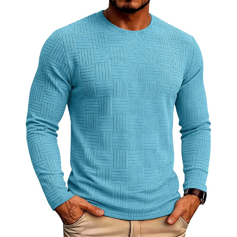 Nathan - Men's Geometric Textured Crew Neck Shirt 4