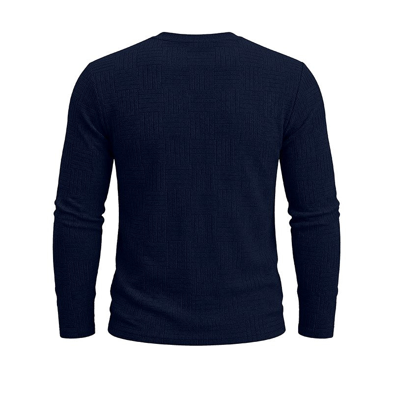 Nathan - Men's Geometric Textured Crew Neck Shirt 6