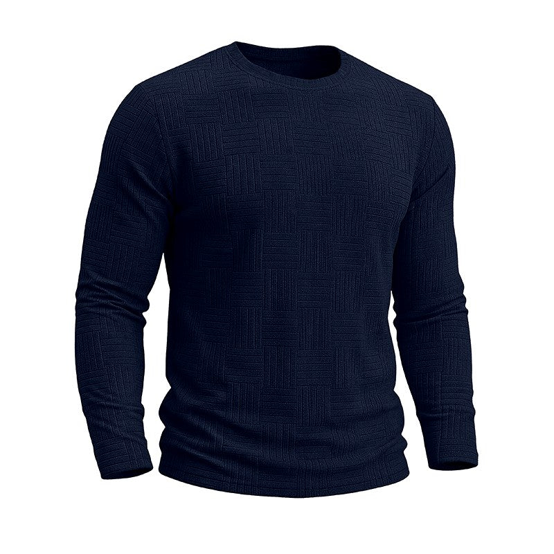 Nathan - Men's Geometric Textured Crew Neck Shirt 7