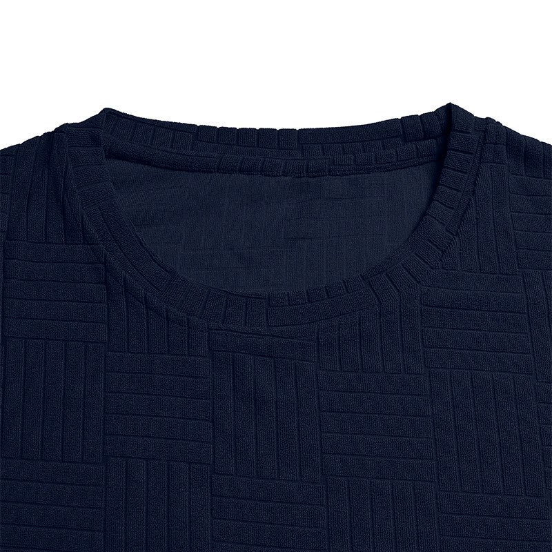 Nathan - Men's Geometric Textured Crew Neck Shirt 8