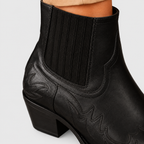 Nika - Women's Embroidered Leather Western Ankle Boots