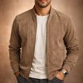 Noel - Men's Soft Suede Bomber Jacket with Ribbed Cuffs
