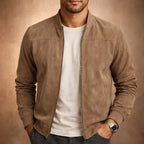 Noel - Men's Soft Suede Bomber Jacket with Ribbed Cuffs